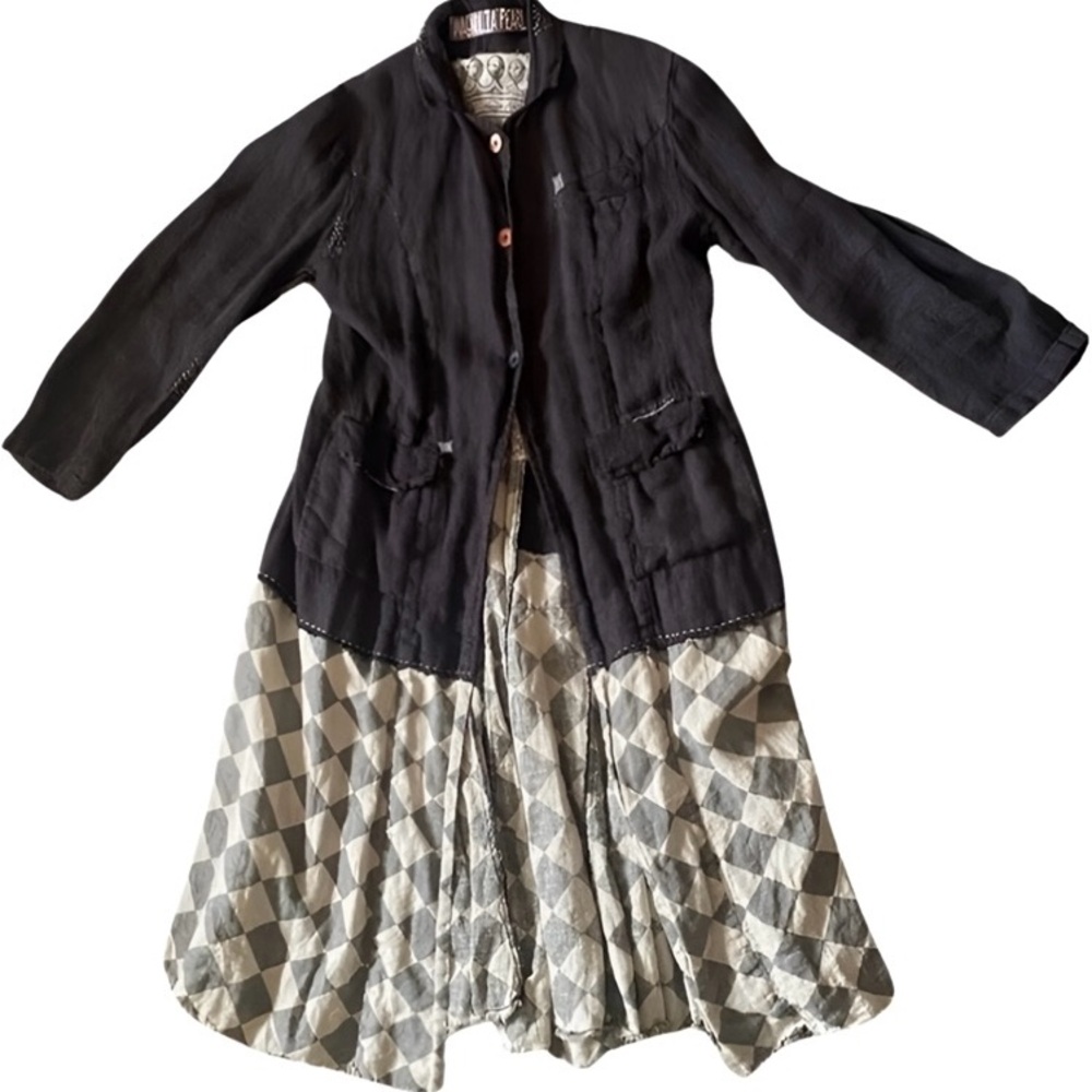 Magnolia Pearl Tristan Jacket - Dress with Checkered Accent Bottom